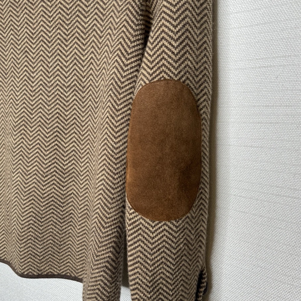 VTG Banana Republic Merino Wool Herringbone Riding Blazer Elbow Patches Women PS - Picture 6 of 12
